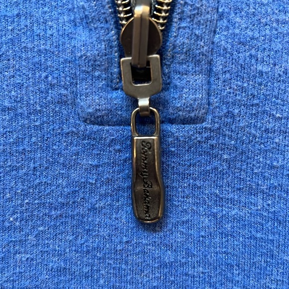 Tommy Bahama Reversible 1/4 Zip Sweater 100% Cotton Pullover Royal Blue/Gray XL - Picture 3 of 16